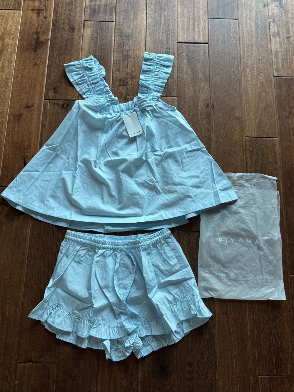 Piyama Nicolette Sleep Set - Cotton - Baby Blue